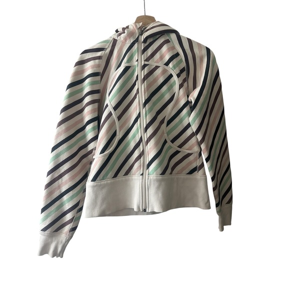 Lululemon Striped Scuba Hoodie Full Zip Jacket Athletic Athleisure - Picture 1 of 5